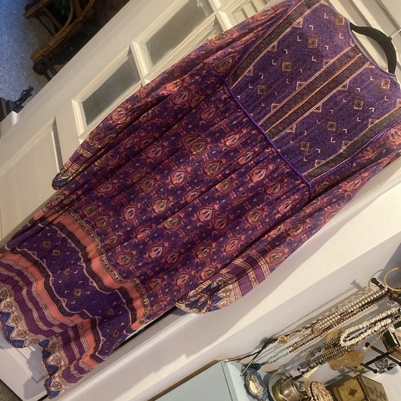 Vintage Indian cotton gauze block print dress - Picture 5 of 6